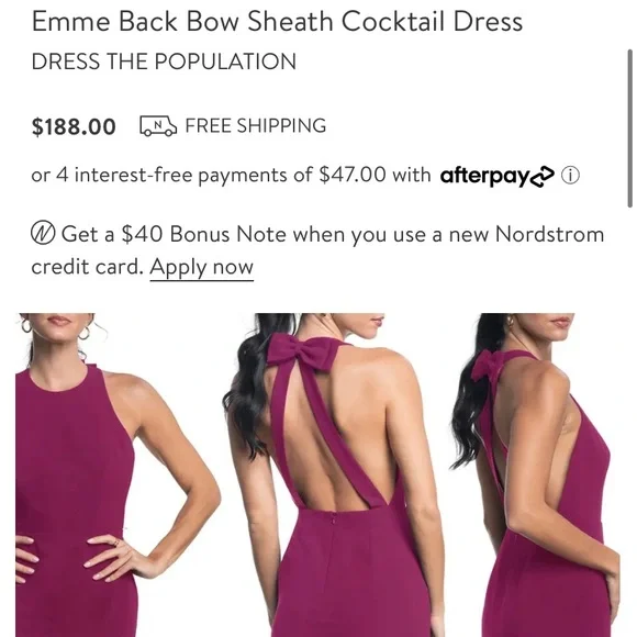 DRESS THE POPULATION BACKLESS MIDI DRESS - Picture 5 of 6